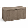 Baule da giardino contenitore 270 L in polipropilene rettangolare tortora 116.7 x 44.7 x 57 cm