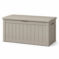 Baule da giardino rettangolare in polipropilene effetto legno tortora 120 x 56 x 63 cm 454 L