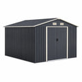 Casetta da giardino in acciaio zincato rettangolare antracite 257 x 205 x 177 cm