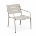Poltrona da giardino con braccioli in alluminio grigio tortora 55 x 63 x 85 cm
