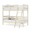 Letto a castello singolo in pino massello avorio con scala 198 x 98 x 150 cm